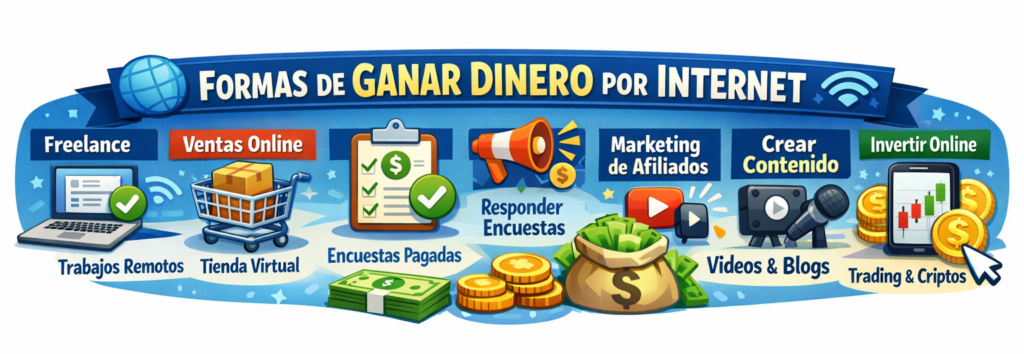 6 formas de ganar dinero por intertet
